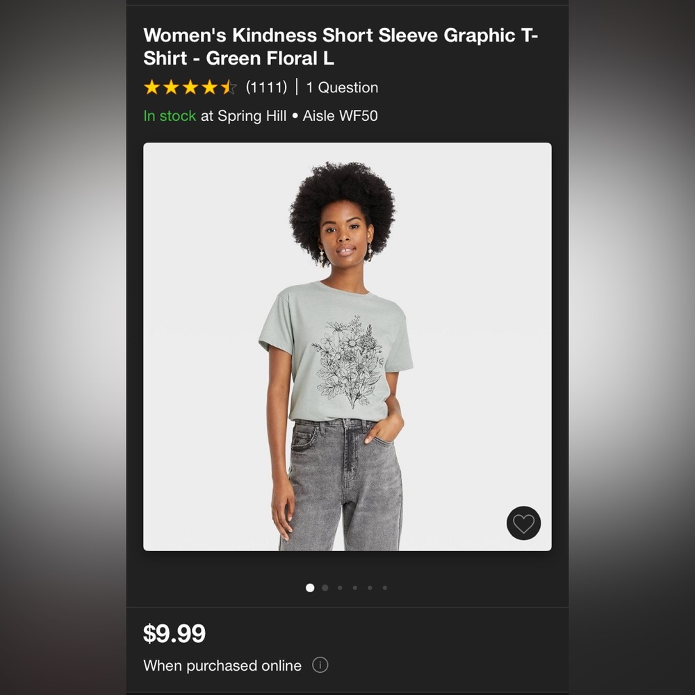 Light green target graphic tee, large